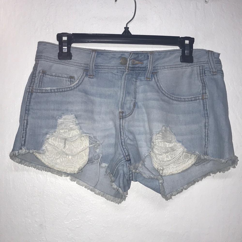 lightwash jean shorts